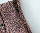 Purpdrank  Y2K Leopard 3 Buttons Low Waist Pleated Mini Skirt American Retro Short Skater Skirts With Shorts lining Pink Coffee