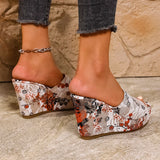 Purpdrank  Printed Wedge Women's Sandals 2023 Summer New Easiest for Match Outerwear High Heels Thick Soled Wedge Platform Sandals
