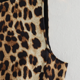 Purpdrank  Spring New Women's Style Slim Fit Versatile Animal Print Round Neck Sleeveless Mini Dress