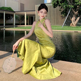 Purpdrank  Jacquard Cheongsam Dress for Women Summer Retro Chinese Style Sleeveless Modified New Chinese Style Dress