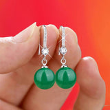 Purpdrank - Exquisite Fashion Silver Color Water Imitation Pearls Drop Earrings for Women Shiny Red Green Round Imitation Pearls Earrings
