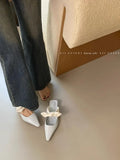 Purpdrank  Elegant Bowknot Low Heel Modern Slippers for Women Pointed Toe Backless Slide Sandals Female Elegant Dress Mueller Pumps Ladies