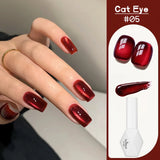 Purpdrank  10ML Red Wine Cat Magnetic Gel Nail Polish Glitter Semi Permanant Soak Off UV LED Gel Varnish For Manicure DIY Nail Supplies