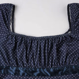 Purpdrank  Korean Autumn U Neck Long Sleeve Polka Dot Bow Bandage All Match Streetwear T-Shirts