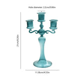 Purpdrank  3 Heads Retro Transparent Candlesticks Taper Candle Holders Tall Candlesticks Decoration Party Glass Home Decor Wedding Decor