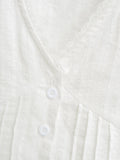 Purpdrank  Summer Plain White Spliced Lace V neck Sleeveless Tank Women Open Buttons Slim Waist Tie Bow Sashes Back Tank Top Crop Tops