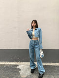 Purpdrank  Autumn Vintage Denim Women's Wide Leg Pants 2025 New High Waist Casual Loose Jeans Straight Full Length Trousers Female