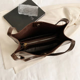 Purpdrank  Quality Women Tote Bags Shiny Leather Shopper Shoulder Bag Retro Large Capacity Shopping Totes Luxury Designer Handbag Lady