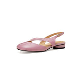 Purpdrank   Summer New Leather Low Heel Tabi Split Toe Shoes Women Single Shoes Lazy Slip on Design Footwear Leather Shoes Lady Sandals