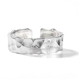 Purpdrank - Punk Geometric Irregular Liquid Lava Waterdrop Shaped Open Rings For Women Vintage Silver Color Metal Rings Personality Jewelry