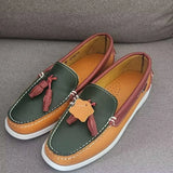 Purpdrank  Leather Docksides Classic Boat Shoes Mocassins Shoes Handmade Shoes Mens Casual Loafers Non-Slip Rubber Outsoles
