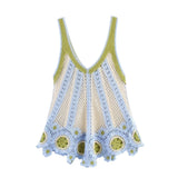 Purpdrank  Holiday Style Summer Women's Crocheted Suspender Tops V-Neck Backless Casual Beach Bohemian Tops
