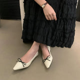 Purpdrank  Elegant Pointed Toe Butterfly-knot Low Heel Pumps Women Comforta Shallow Flat Designer Shoe Fashion Office Shoe Zapatos De Mujer