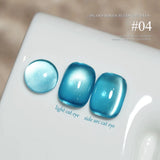 Purpdrank  6-Color 12ML Sea Blue Cat Eye Gel Nail Polish Adhesive Autumn Blue Glass Bead Cat Eye Nails Nail Art Nail Supplie