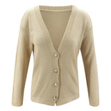 Purpdrank  V Neck Botton Long Sleeve Cardigan Women Knitted Black Autumn Winter Sweater Casual Loose Oversized Top Jumper