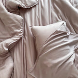 Purpdrank  600TC Washed Lyocell Soft Bedding Set Single Double Queen King Size Duvet Cover Set Bed Sheet/Fitted Sheet Pillowcases 3/4Pcs