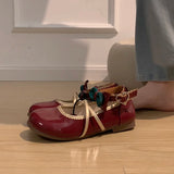Purpdrank  Ballets Style Flats Women Mary Jane Shoes Fashion Ladies Shallow Butterfly-knot Single Shoes