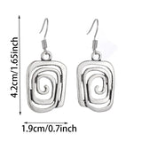 Purpdrank - Vintage Ethnic Antique Metal Drop Earrings for Women Punk Jewelry Hollow Handmade Statement Dangle Earrings