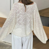 Purpdrank  Women Loose Fit Cardigans Smocked Tops Y2k Front Hook Button V Neck Knitted Sweater Autumn Long Sleeve Knitwear Streetwear