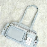 Purpdrank  Sweet One Shoulder Tote Ita Bag Women's Fashionable Versatile Y2k Multi Style Large Capacity Transparent Outer Bag Crossbody Bag