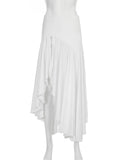 Purpdrank  Holiday Solid Split Asymmetrical Skirts Beach Style Casual Mid-Waisted Maxi Skirts Women 2025 Summer Fashion Streetwear