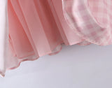 Purpdrank  Sexy Pink Gingham Plaid Low Waist Mini Tank Dress Women Open Buttons Neck Backless Ruched Hem Swing Sleeveless Dresses Vestidos