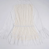 Purpdrank  Elegant Fashion Sexy Lace A-Line Dress Slim-Fitting O-Neck Long Sleeve Mini Dresses For Women Summer Fashion Streetwear