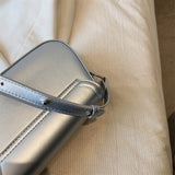 Purpdrank  Loving Heart Buckle Crossbody Bags For Women Luxury Designer Handbags Silver Color Small Shoulder Underarm Phone Bag