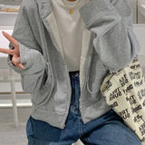 Purpdrank  Women's Oversize Casual Hoodie Milk Sweater Spring Autumn Small Girls Wear Street Style Coat