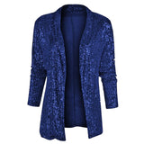 Purpdrank  Spring Sequin Long Sleeve Elegant Midi Women's Blazer Color Block Double Breasted Polyester Fiber Commute Style Fashion