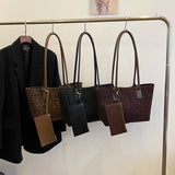 Purpdrank  2-IN-1 Leopard Pattern Tote Bag Sets For Women 2025 Luxury Designer Handbags Animal Prints Large Capacity Shoulder Shopper