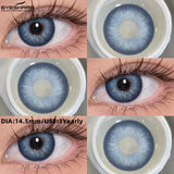 Purpdrank  2pcs Colored Contact Lenses Fashion Blue Green Eye Contacts Soft Black Lens Gray Beauty Pupils Brown Eyes Makeup Lens
