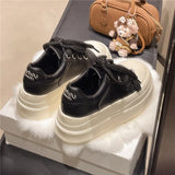 Purpdrank  Cute Ugly round Head Thick Bottom Trendy Platform Canvas Shoes Women's Spring New Big Head Casual Board Shoes Trendy