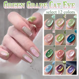 Purpdrank  12ML 12-Color Pink Water Gold Cat Eye Ocean Bubble Glass Beads Gel Nail Polish New Style Spring Nails Summer Nail Pink Nails