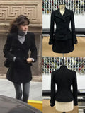 Purpdrank  Winter French Vintage Elegant Woman 2 Piece Set Black Slim Design Jacket + High Waist Casual Skirt Female Korean Popular Clothes