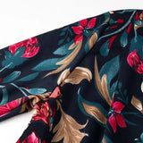 Purpdrank  Women's Floral Print Sexy Dress - Cross V Neck Long Sleeve Belted Midi Dress for Spring Summer