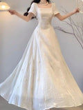 Purpdrank  Spring and Summer Temperament French New Style Waist Pleated Solid Color Casual and Elegant Versatile Dress