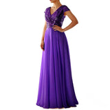 Purpdrank  New Cross-border Spring Summer European Women's Clothing Sleeveless Dress V-neck Sequins Elegant Chiffon Evening Dress