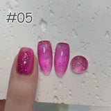 Purpdrank  6-Color 12ML Sea Blue Cat Eye Gel Nail Polish Adhesive Autumn Blue Glass Bead Cat Eye Nails Nail Art Nail Supplie