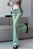 Purpdrank  Bell Bottom Trousers High Waist Shot Womens Flared Jeans South Korea Streetwear On Sale 2025 Quality R Xxl Denim Pants for Women