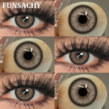 Purpdrank  1 Pair Brown Color Contact Lenses Natural Eye Contacts Blue Colored Soft Lens Yearly Use Women Makeup Cosmetic Lenses