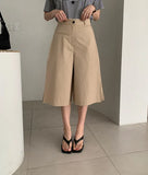 Purpdrank  Summer Vintage High Waist Women's Wide Leg Shorts 2025 New Solid Single Button Casual Loose Office Half Pants Female