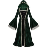Purpdrank  Velvet High Waist Long Dress Women Medieval Tea Party Dress Victorian Era Bubble Sleeves