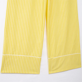 Purpdrank  Summer New Women's Fashion and Elegance Casual Loose Versatile Stripe Print Tie up Waist Straight Leg Pants