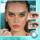 Purpdrank  0~400 Degree Myopia Fashion Makeup Contacts Lenses Yearly Soft Comfort Health Blue Contacts Free Case Fast Shipping