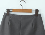 Purpdrank  Sexy Lacing up Bow Collar Camisole Tank Top +  Side Zipper Low Waist Wood ears Front A-lined Short Skirt 2 Pieces 1 Set Coffee