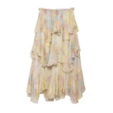 Purpdrank   Boho Beach Irregular Long Skirts for Women Chiffon Printed Summr Skirt Gypsy Retro Elastic Waist A-line Loose Falda Mujer