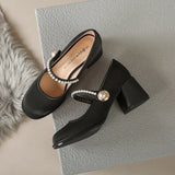 Purpdrank  Branded Pumps 2025 Lolita Shoes Chunky Sandals Gold  Heels All-Match Shallow Mouth Square Toe Slip On Clogs for Women Fashion Sp