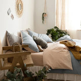 Purpdrank  Four Piece Set of Pure Cotton Summer Bed Sheets, Quilt Covers, New Family Fitted Sheets, Bedding