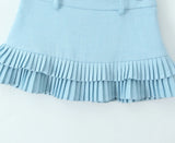 Purpdrank  3 colors Y2K Solid White Package Hips Spliced Pleated Mini Skirt Sexy Low Waist Short Skater Skirts With Shorts Lining